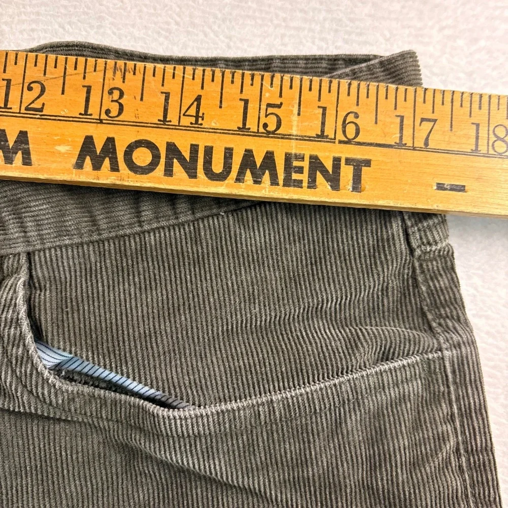 Brooks Brothers Mens Corduroy Pants 36x32 Olive Brown Straight Leg 100036607